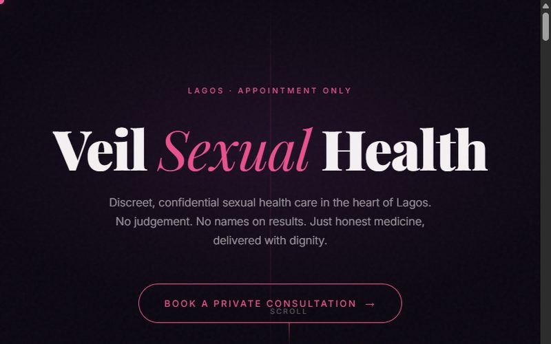 Veil Sexual Health — website preview