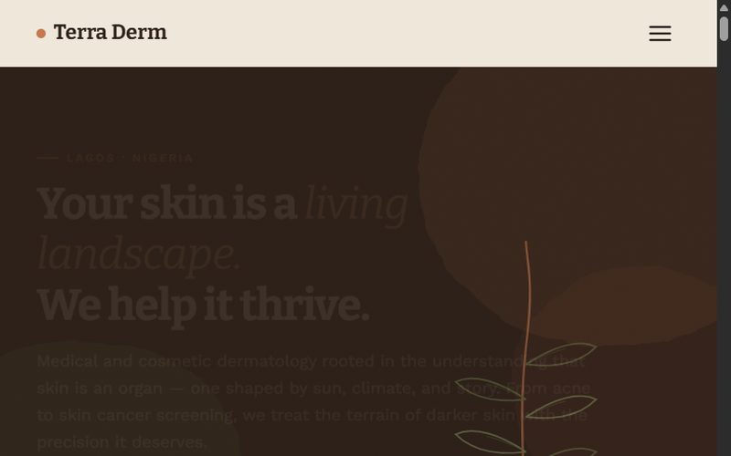 Terra Derm — website preview
